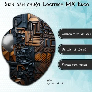 Skin dán chuột Logitech MX Ergo mẫu học tiết khắc gỗ