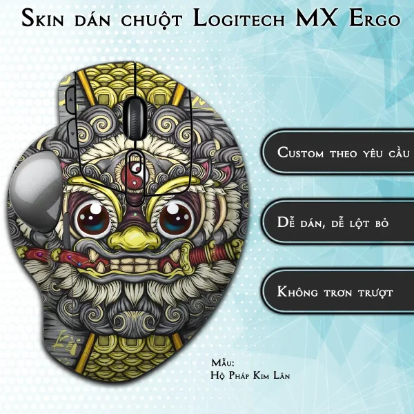 Skin dán chuột Logitech MX Ergo mẫu Hộ Pháp Kim Lân
