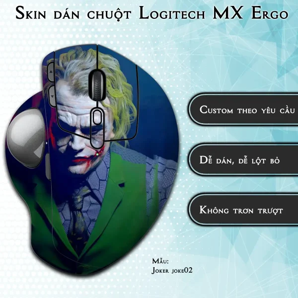 Skin dán chuột Logitech MX Ergo mẫu Joker joke02