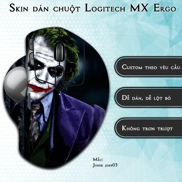 Skin dán chuột Logitech MX Ergo mẫu Joker joke03