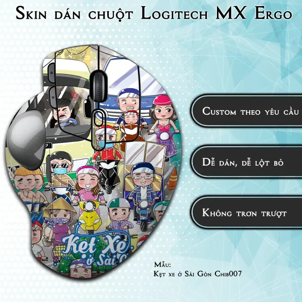 Skin dán chuột Logitech MX Ergo mẫu Kẹt xe ở Sài Gòn Chib007