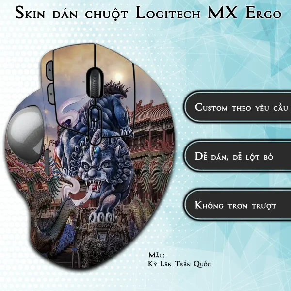 Skin dán chuột Logitech MX Ergo mẫu Kỳ Lân Trấn Quốc