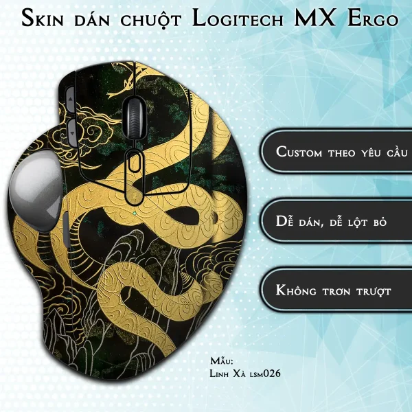 Skin dán chuột Logitech MX Ergo mẫu Linh Xà lsm026