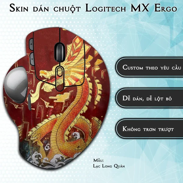 Skin dán chuột Logitech MX Ergo mẫu Lạc Long Quân