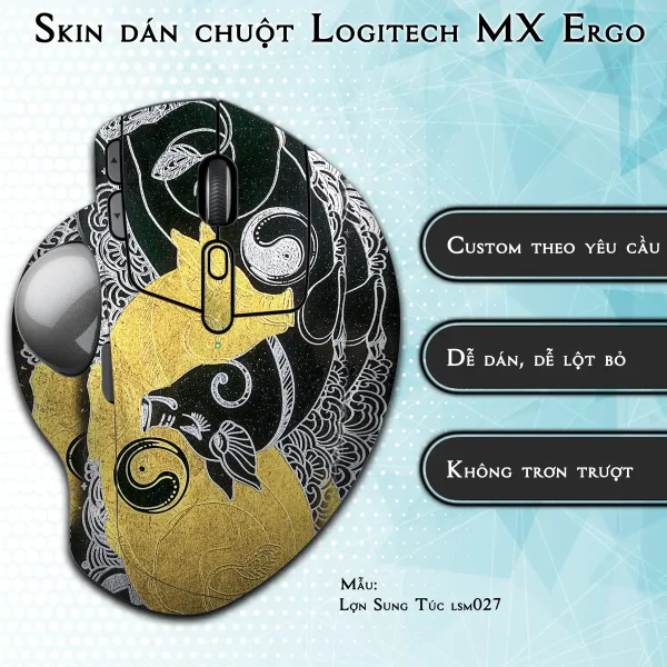 Skin dán chuột Logitech MX Ergo mẫu Lợn Sung Túc lsm027