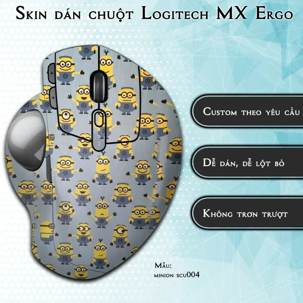 Skin dán chuột Logitech MX Ergo mẫu minion scu004