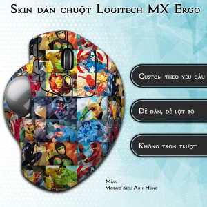 Skin dán chuột Logitech MX Ergo mẫu Mosaic Siêu Anh Hùng