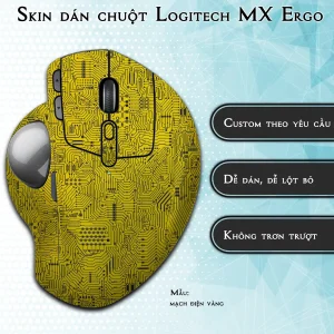 Skin dán chuột Logitech MX Ergo mẫu mạch điện vàng
