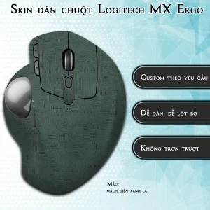 Skin dán chuột Logitech MX Ergo mẫu mạch điện xanh lá