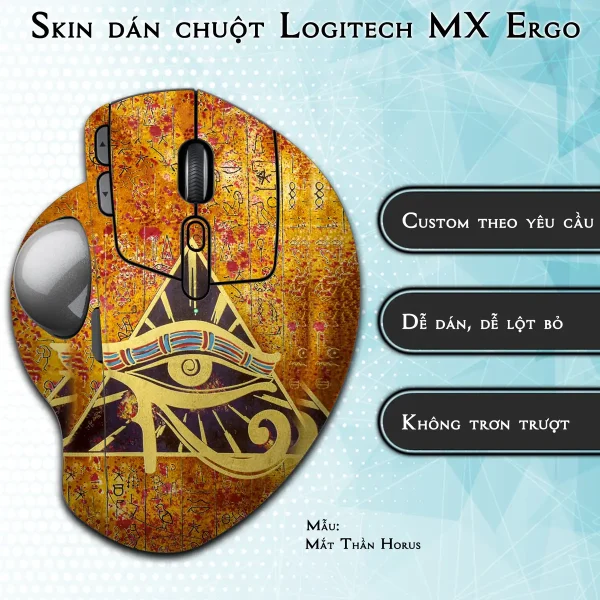 Skin dán chuột Logitech MX Ergo mẫu Mắt Thần Horus
