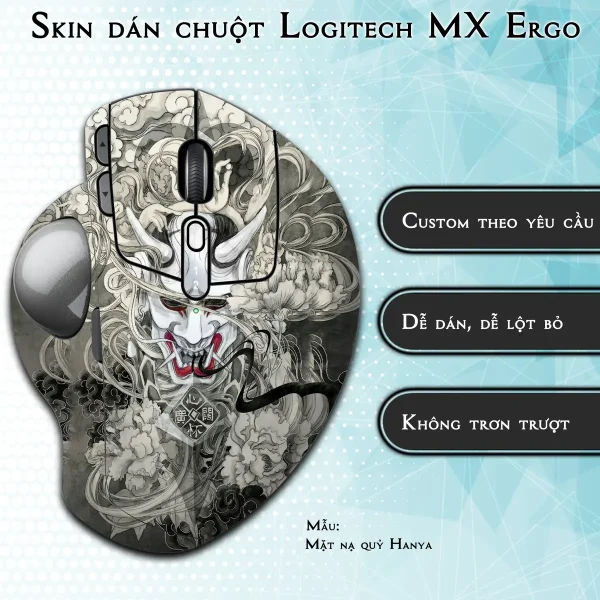 Skin dán chuột Logitech MX Ergo mẫu Mặt nạ quỷ Hanya