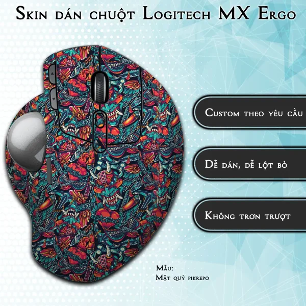 Skin dán chuột Logitech MX Ergo mẫu Mặt quỷ pikrepo