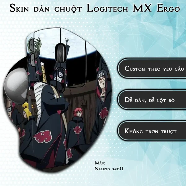 Skin dán chuột Logitech MX Ergo mẫu Naruto nar01