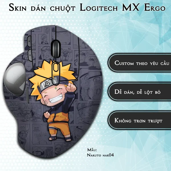Skin dán chuột Logitech MX Ergo mẫu Naruto nar04