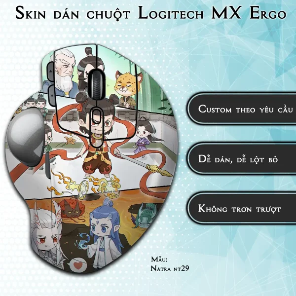 Skin dán chuột Logitech MX Ergo mẫu Natra nt29