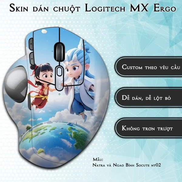 Skin dán chuột Logitech MX Ergo mẫu Natra và Ngao Bính Socute nt02