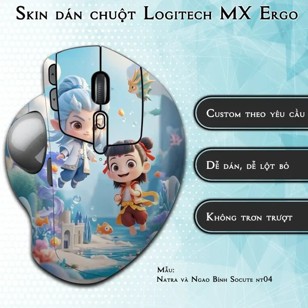 Skin dán chuột Logitech MX Ergo mẫu Natra và Ngao Bính Socute nt04