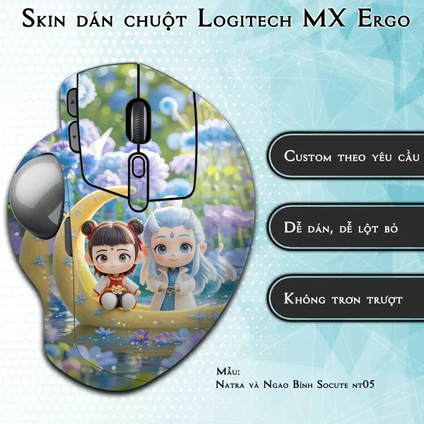 Skin dán chuột Logitech MX Ergo mẫu Natra và Ngao Bính Socute nt05