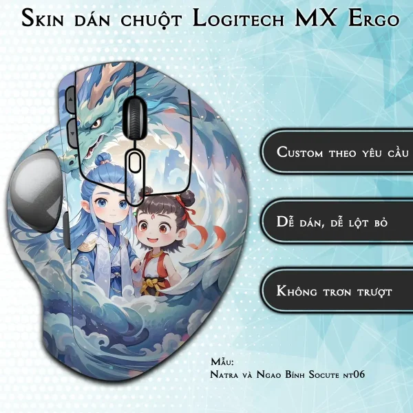Skin dán chuột Logitech MX Ergo mẫu Natra và Ngao Bính Socute nt06