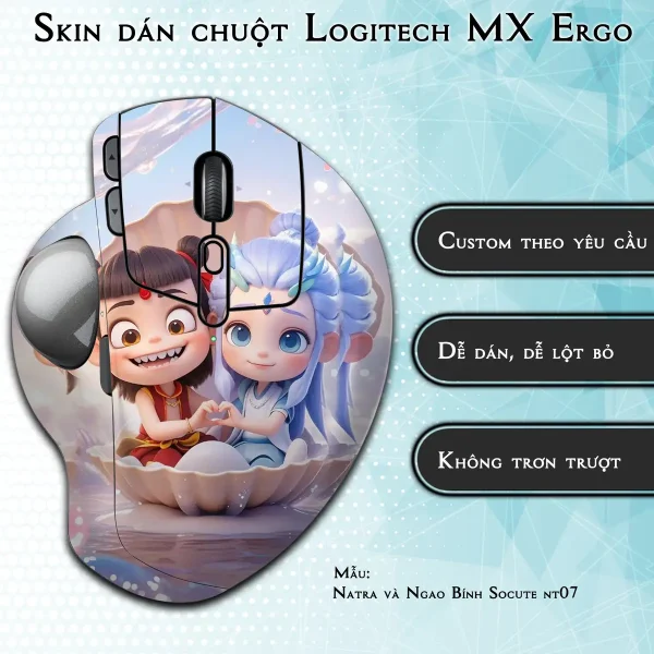 Skin dán chuột Logitech MX Ergo mẫu Natra và Ngao Bính Socute nt07