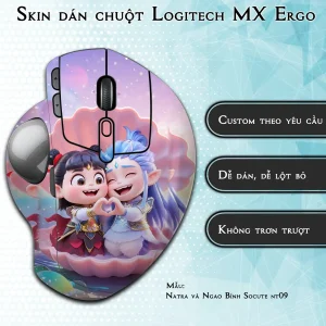 Skin dán chuột Logitech MX Ergo mẫu Natra và Ngao Bính Socute nt09