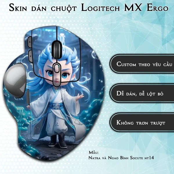 Skin dán chuột Logitech MX Ergo mẫu Natra và Ngao Bính Socute nt14