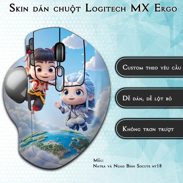 Skin dán chuột Logitech MX Ergo mẫu Natra và Ngao Bính Socute nt18