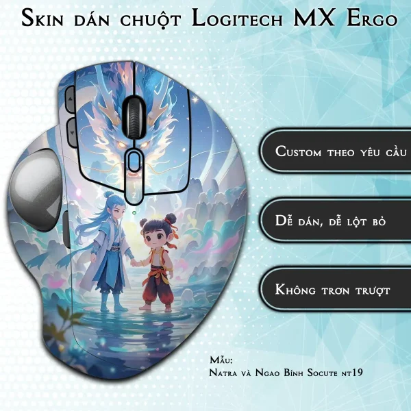Skin dán chuột Logitech MX Ergo mẫu Natra và Ngao Bính Socute nt19