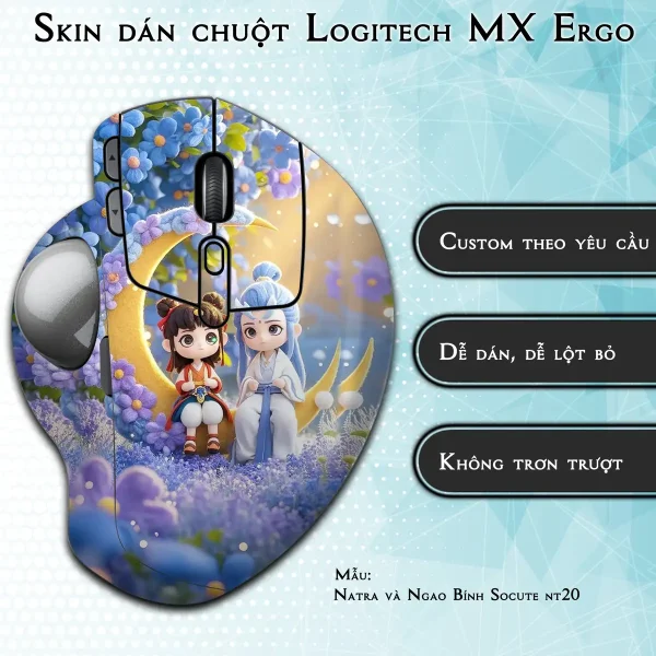 Skin dán chuột Logitech MX Ergo mẫu Natra và Ngao Bính Socute nt20
