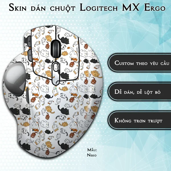 Skin dán chuột Logitech MX Ergo mẫu Neko