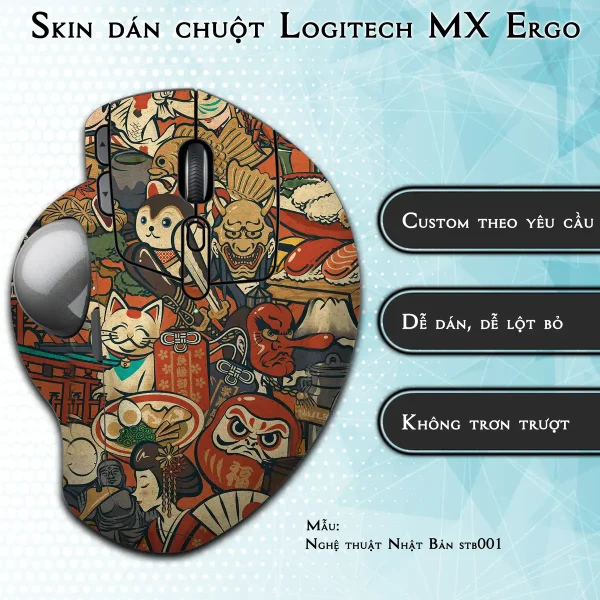 Skin dán chuột Logitech MX Ergo mẫu Nghệ thuật Nhật Bản stb001