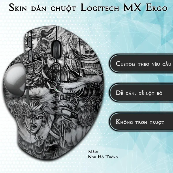 Skin dán chuột Logitech MX Ergo mẫu Ngũ Hổ Tướng
