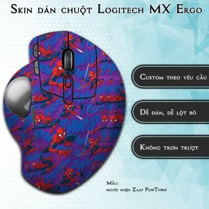 Skin dán chuột Logitech MX Ergo mẫu người nhện Zaap PowThwip