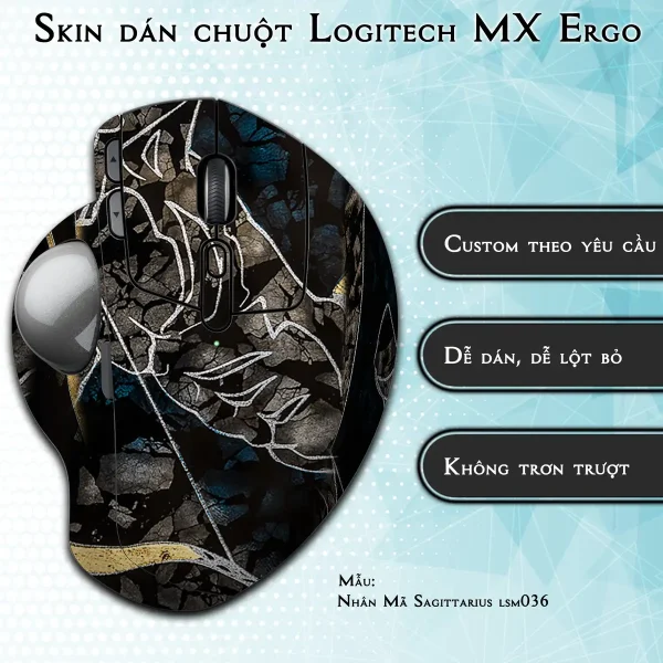 Skin dán chuột Logitech MX Ergo mẫu Nhân Mã Sagittarius lsm036