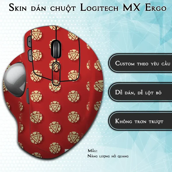 Skin dán chuột Logitech MX Ergo mẫu Năng lượng hồ quang