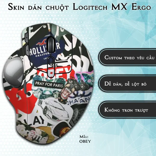 Skin dán chuột Logitech MX Ergo mẫu OBEY