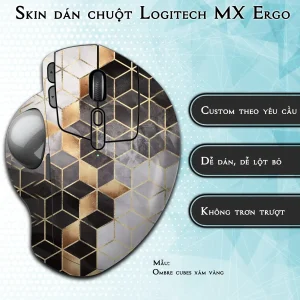 Skin dán chuột Logitech MX Ergo mẫu Ombre cubes xám vàng