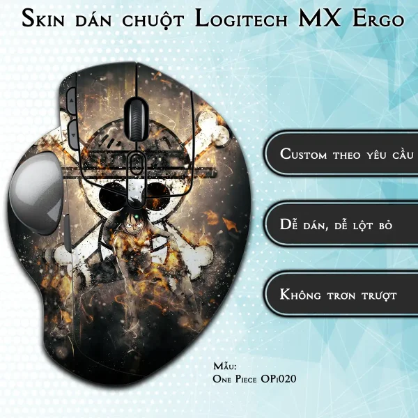 Skin dán chuột Logitech MX Ergo mẫu One Piece OPi020