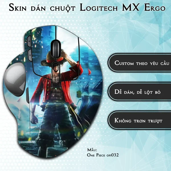 Skin dán chuột Logitech MX Ergo mẫu One Piece opi032