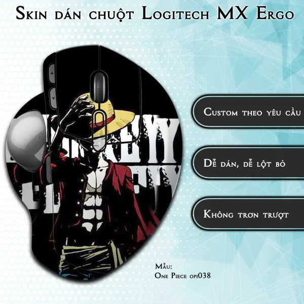 Skin dán chuột Logitech MX Ergo mẫu One Piece opi038