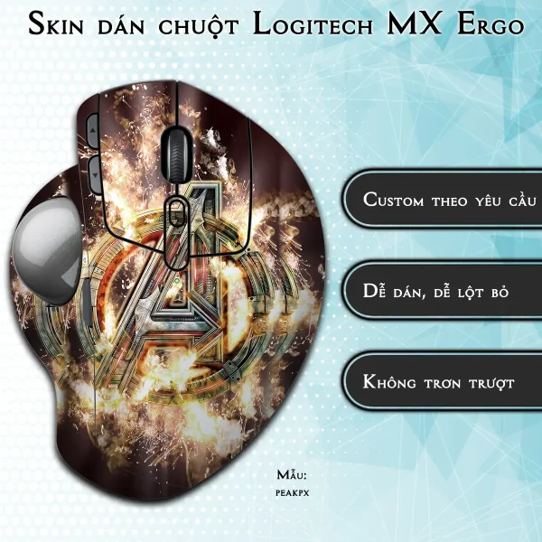 Skin dán chuột Logitech MX Ergo mẫu peakpx