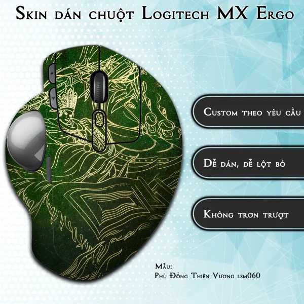 Skin dán chuột Logitech MX Ergo mẫu Phù Đổng Thiên Vương lsm060