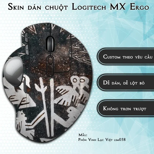 Skin dán chuột Logitech MX Ergo mẫu Phồn Vinh Lạc Việt lsm038