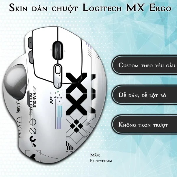 Skin dán chuột Logitech MX Ergo mẫu Printstream