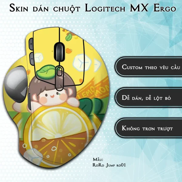 Skin dán chuột Logitech MX Ergo mẫu RoRo Jump ro01