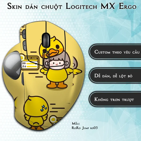 Skin dán chuột Logitech MX Ergo mẫu RoRo Jump ro03