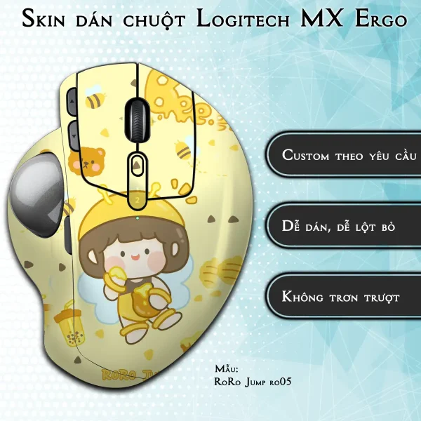 Skin dán chuột Logitech MX Ergo mẫu RoRo Jump ro05