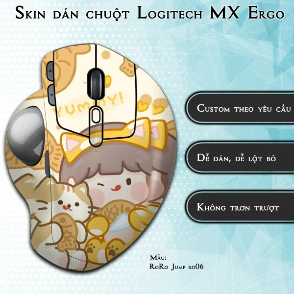 Skin dán chuột Logitech MX Ergo mẫu RoRo Jump ro06