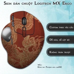 Skin dán chuột Logitech MX Ergo mẫu Rồng bay Phượng múa lsm042