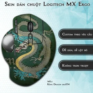 Skin dán chuột Logitech MX Ergo mẫu Rồng Dragon dra034